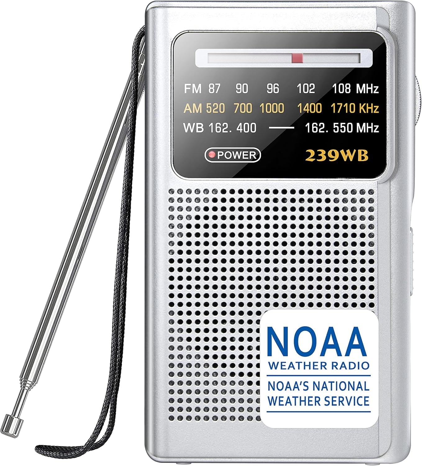 Greadio NOAA Weather Radio, AM/FM Battery Operated Transistor Portable Radio with Best Reception