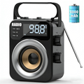 New 2026 Portable Radio AM FM WB SW with NOAA Alert, Bluetooth 5.4 Digital Radio, 4000mAh Rechargeable Battery/DC D*3 Cell Battery Operated, 10W Speaker, USB/TF Playback, LCD Display, Black