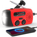 Greadio Emergency Hand Crank Radio,7400mWh AM/FM/NOAA Solar Radio with USB Charged and LED Flashlights for Hurricane