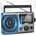 Greadio Portable Shortwave Radio with Best Reception,AM FM Transistor,LCD Display,Time Setting