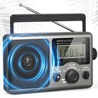 Greadio Portable Shortwave Radio with Best Reception,AM FM Transistor,LCD Display,Time Setting