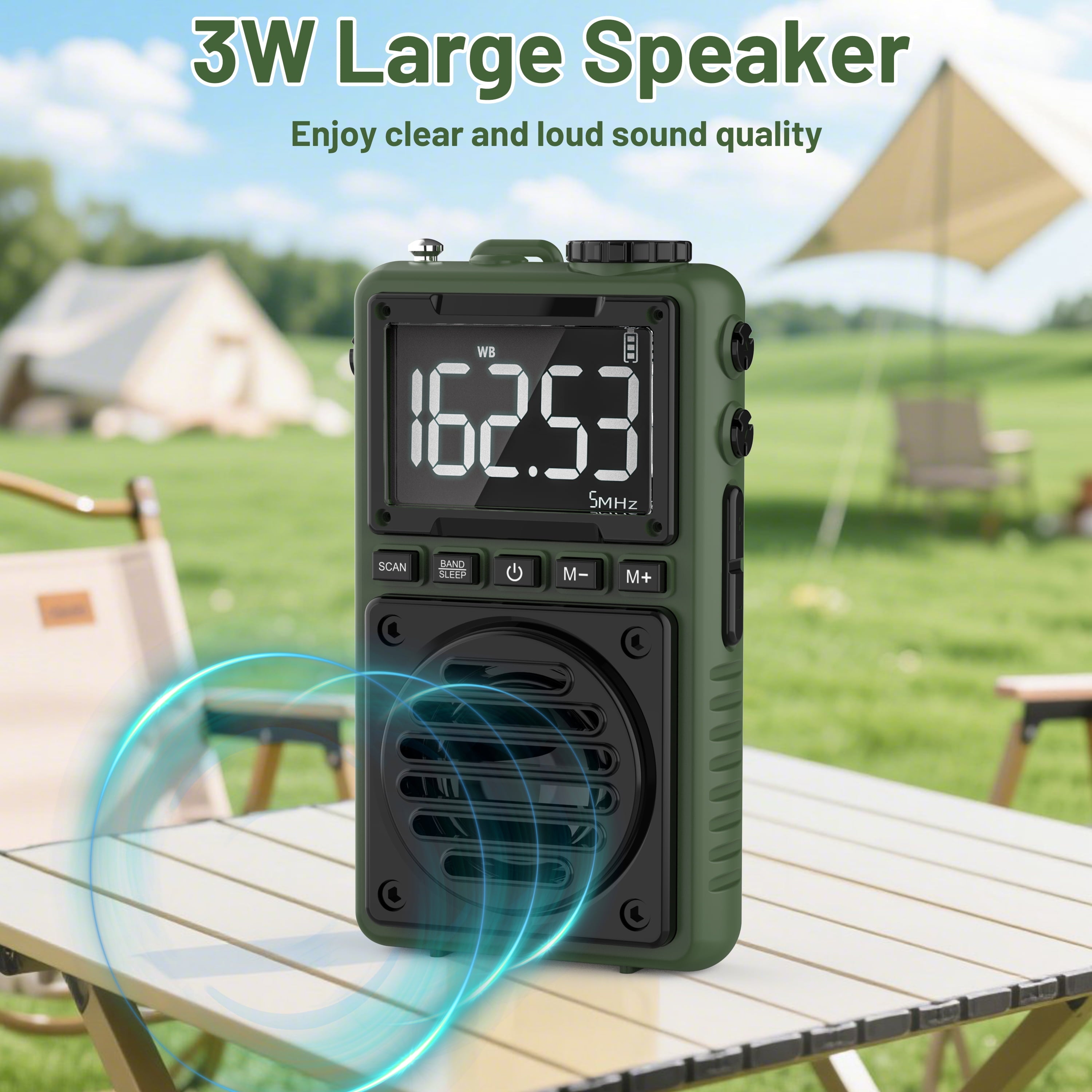 Greadio Digital Weather Band Radio with Flashlight,850mAh Rechargeable AM FM Portable Radio with Clip, Pocket Radio with Best Reception, SOS Alarm,Sleep Timer for Jogging,Outdoor