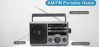 Greadio Portable AM FM Radio with Big Knob, AM FM Radio Easy Operation for Senior,Elderly