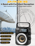 New 2026 Portable Radio AM FM WB SW with NOAA Alert, Bluetooth 5.4 Digital Radio, 4000mAh Rechargeable Battery/DC D*3 Cell Battery Operated, 10W Speaker, USB/TF Playback, LCD Display, Black