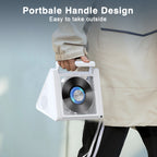 Greadio Portable CD Player with 20W Speaker, 4000mAh Rechargeable Bluetooth CD Player with Battery,Triangle Design Speaker with Remote Control