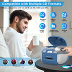 Greadio Boombox CD Cassette Player Combo, Portable CD Player for Home with Bluetooth