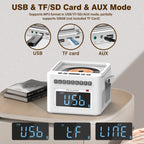 Greadio New 5000mAh Rechargeable CD Player Boombox with Alarm Clock and Time Display, Portable CD Player with Bluetooth Transmitter, Radio CD Player with Remote, AUX/TF/USB for Outdoor, Gift