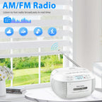CD Player Boombox Combo with Bluetooth, CD Cassette Player Boombox with Remote, AM/FM Radio, Stereo Sound