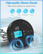 NEW 2025 CD Player Portable with Bluetooth, Greadio 2000mAh Rechargeable Discman CD Player for Car