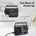 Greadio Portable AM FM Radio with Big Knob, AM FM Radio Easy Operation for Senior,Elderly