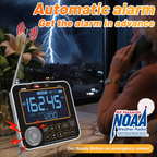New NOAA Weather Alert Radio, S.A.M.E Localized Alerts, Battery Backup, External Antenna and Warning Light for Home Emergency