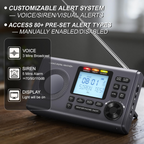 Greadio Weather Alert Radio, S.A.M.E Localized Programming, 23 County Codes & 80+ Emergency Alerts, Battery Backup, Alarm, Selectable Alert Tone, Warning Light for Emergency & Hurricane