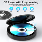 Portable CD Player, Walkman CD Player for Car, Rechargeable CD Player with USB Playback, A-B Repeat CD Player for Kids