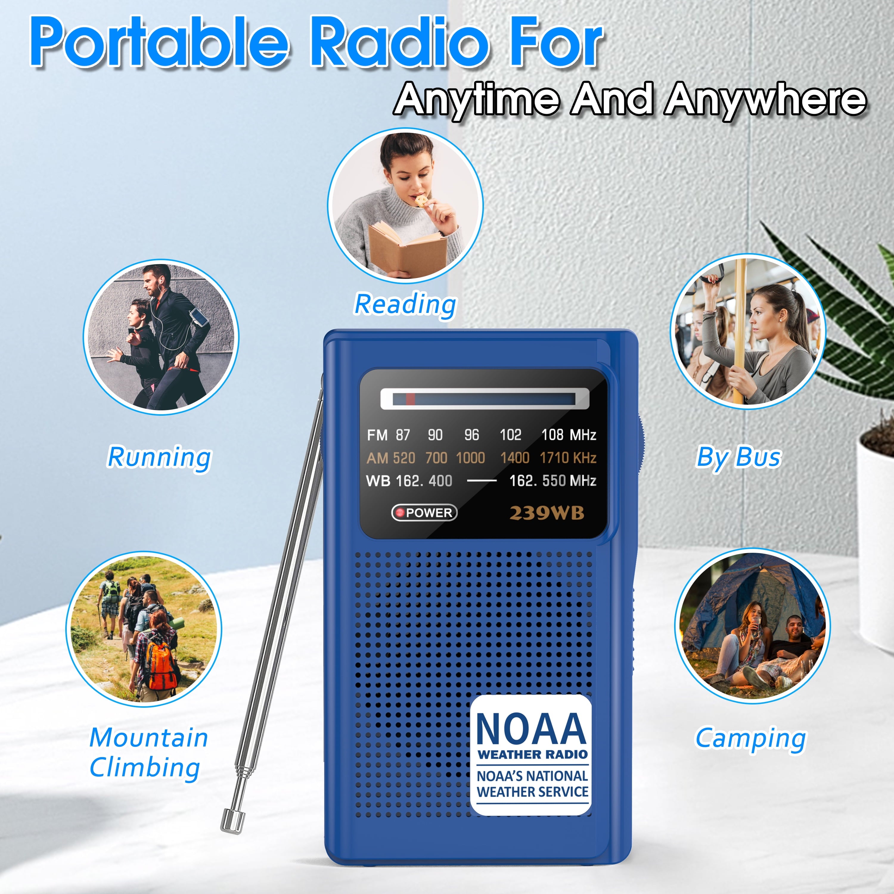 NOAA Weather Radio, AM FM Radio with Weather Band