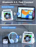 Greadio Portable CD Player with 20W Speaker, 4000mAh Rechargeable Bluetooth CD Player with Battery,Triangle Design Speaker with Remote Control