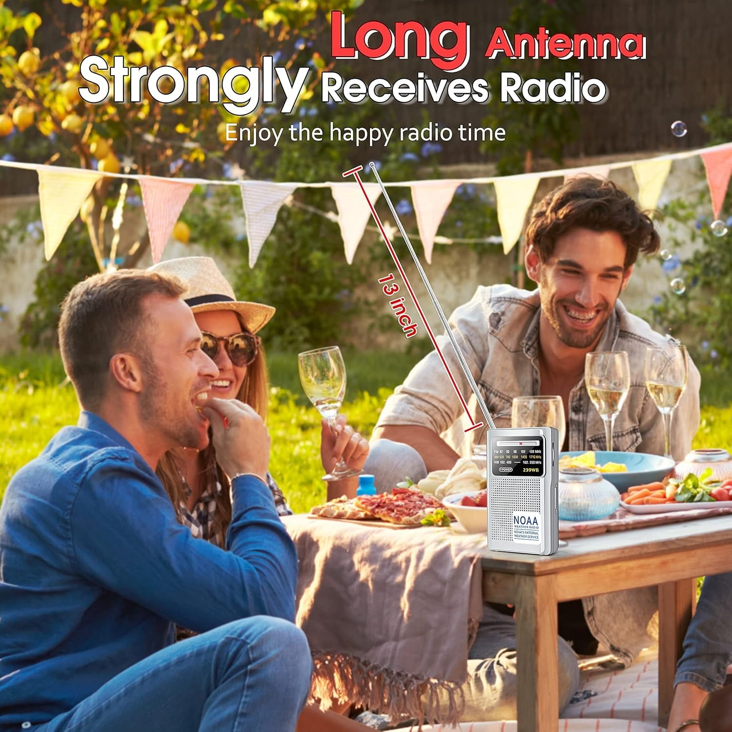 Greadio NOAA Weather Radio, AM/FM Battery Operated Transistor Portable Radio with Best Reception