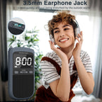 Greadio AM FM Walkman Radio, 900mAh Rechargeable Pocket Radio with Alarm Clock for Walking, Jogging