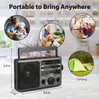 Greadio Portable AM FM Radio with Big Knob, AM FM Radio Easy Operation for Senior,Elderly