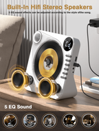 Desktop CD Player Bluetooth with HiFi Dual Speaker, CD Player for Home with Remote Control,Dust Cover,LCD Display,Sleep Timer,EQ Sound,USB/AUX/3.5mm Earphone Jack for Home,Kids,Gift