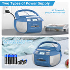 Greadio Boombox CD Cassette Player Combo, Portable CD Player for Home with Bluetooth