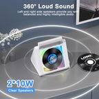 Greadio Portable CD Player with 20W Speaker, 4000mAh Rechargeable Bluetooth CD Player with Battery,Triangle Design Speaker with Remote Control