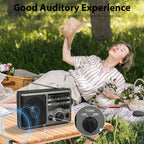 Greadio Portable AM FM Radio with Big Knob, AM FM Radio Easy Operation for Senior,Elderly