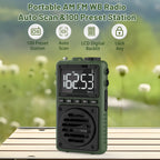 Greadio Digital Weather Band Radio with Flashlight,850mAh Rechargeable AM FM Portable Radio with Clip, Pocket Radio with Best Reception, SOS Alarm,Sleep Timer for Jogging,Outdoor