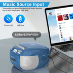 Greadio Boombox CD Cassette Player Combo, Portable CD Player for Home with Bluetooth