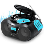 Greadio Boombox Portable CD Players for Home with Bluetooth, Boom Box CD Player FM Radio Combo, Stereo Sound