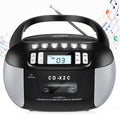 Greadio CD Cassette CD Boombox Player with AUX Input, Portable Boombox CD Player with Good Sound, CD Boombox with FM Radio, CD Player with Speakers