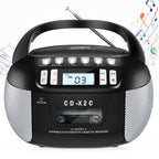 Greadio CD Cassette CD Boombox Player with AUX Input, Portable Boombox CD Player with Good Sound, CD Boombox with FM Radio, CD Player with Speakers