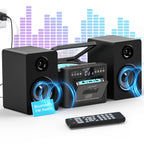 Stereo System for Home with Boombox CD and Cassette Player Combo, 40W Home Stereo System with Bluetooth, FM Radio/USB/TF/AUX/Remote Control