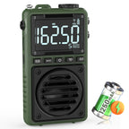 Greadio Digital Weather Band Radio with Flashlight,1250mAh Rechargeable AM FM Portable Radio with Clip
