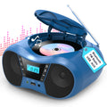 Greadio Boombox CD Player for Home with Bluetooth, Portable CD Player Boom Box with FM Radio, Stereo Sound, AC/Battery Powered