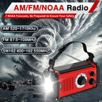 37000mWh Emergency Radio, Hand Crank Solar Radio, NOAA Weather Radio with Rechargeable Battery Powered, Portable AM FM with SOS Alarm, USB Charger, Flashlight and Reading Lamp for Outdoor Hurricane