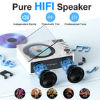 Bluetooth CD Players Portable with Remote Control, 4000mAh Rechargeable CD Player, CD Player with Speakers for Home, Supports USB, TF, AUX, Optical Input, 1 Count