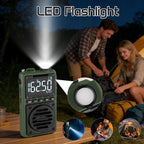 Greadio Digital Weather Band Radio with Flashlight,1250mAh Rechargeable AM FM Portable Radio with Clip