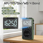Greadio Digital Weather Band Radio with Flashlight,1250mAh Rechargeable AM FM Portable Radio with Clip