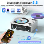 Bluetooth CD Players Portable with Remote Control, 4000mAh Rechargeable CD Player, CD Player with Speakers for Home, Supports USB, TF, AUX, Optical Input, 1 Count