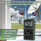 Rechargeable AM FM Radio with NOAA Weather Alert,Portable Pocket Radio with Best Reception, Portable Radio with Bluetooth