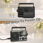 Greadio Portable Shortwave Radio with Best Reception,AM FM Transistor,LCD Display,Time Setting