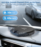 Portable CD Player with Headphones, Rechargeable Discman CD Player for Car & Home, Small CD Players Portable with 60s Anti-Skip
