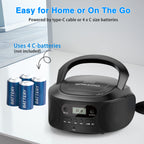 CD Boombox Player Portable, CD Boomboxes for Kids, Compatible CD/CD-R/CD-RW, Programmable