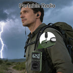 Greadio Digital Weather Band Radio with Flashlight,1250mAh Rechargeable AM FM Portable Radio with Clip