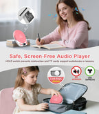 Discman CD Player with Headphones, Portable Pink CD Player for Car & Home, Rechargeable CD Players with 60s Anti-Skip