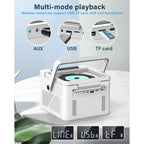 Greadio 5000mAh Rechargeable CD Player Boombox Cassette Player Combo with Bluetooth, FM, Music