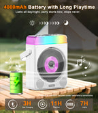 Portable CD Player with Bluetooth & RGB Lights, 4000mAh Rechargeable Personal CD Player with Speakers & Remote, Bass Boost, USB/TF/AUX Support