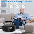 CD Boombox Player Portable, CD Boomboxes for Kids, Compatible CD/CD-R/CD-RW, Programmable