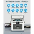 Greadio 5000mAh Rechargeable CD Player Boombox Cassette Player Combo with Bluetooth, FM, Music