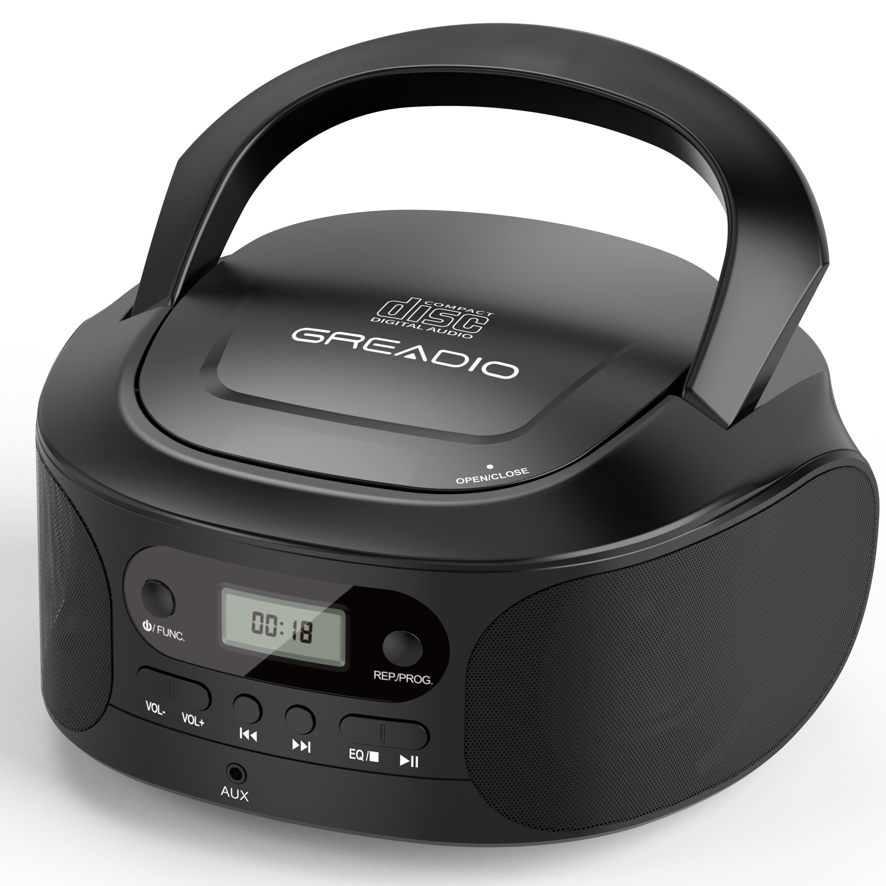 CD Boombox Player Portable, CD Boomboxes for Kids, Compatible CD/CD-R/CD-RW, Programmable